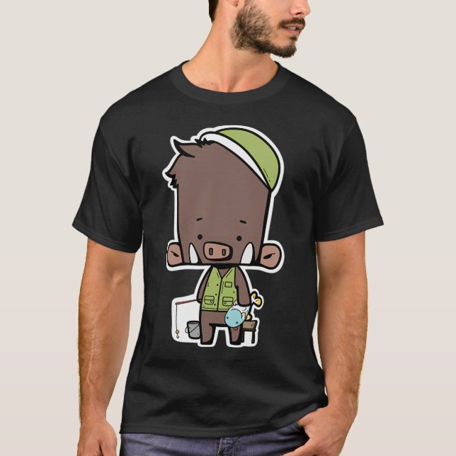 Fischer Wildschwein T-Shirt (Vorderseite)