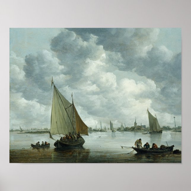 Fischerboot 1655 in einer Estuar Poster (Vorne)