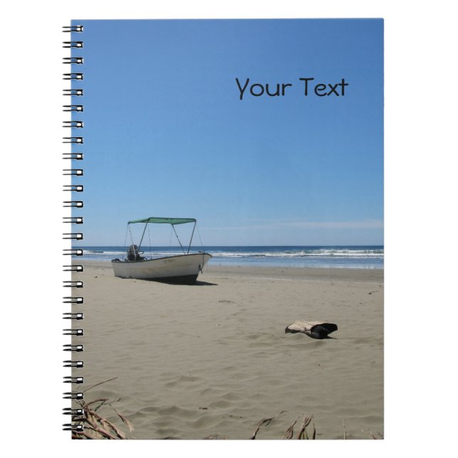 Fischerboot am Strand (anpassbar) Notebook Notizblock (Vorderseite)
