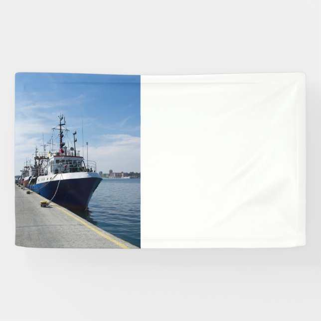 Fischerboot auf Ankerplätzen Banner (Horizontal)