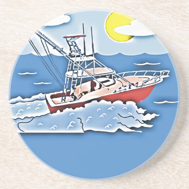 Fischerboot auf hoher See Getränkeuntersetzer (Vorne)