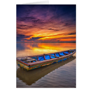 Fischerboot bei Sonnenaufgang Strand Jubakar