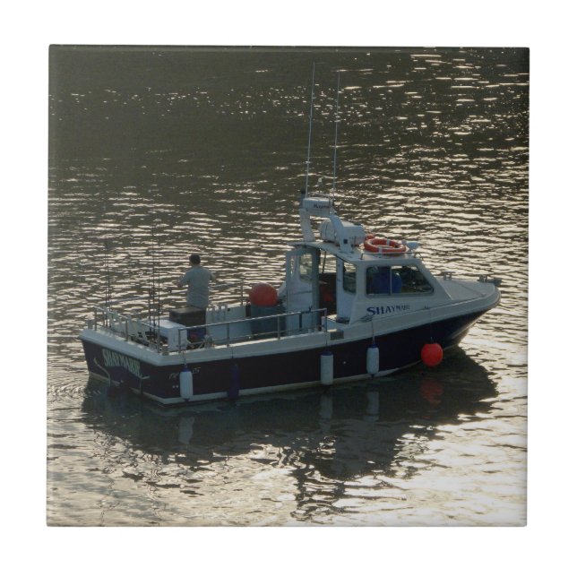 Fischerboot, Cardiff Bay Fliese (Vorderseite)