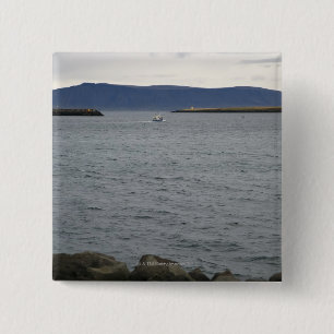 Fischerboot, das Hafen, Reykjavik, Island verläss Button