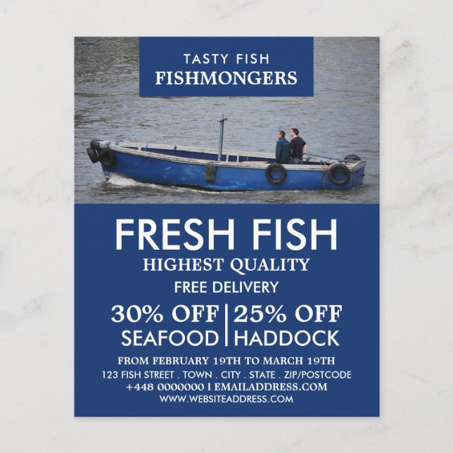 Fischerboot, Fischer/Ehefrau, Fischmarkt Flyer (Vorne)