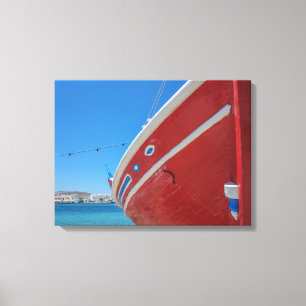Fischerboot im Hafen von Mykonos in den Kykladen Leinwanddruck
