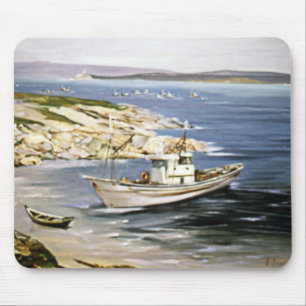 Fischerboot in Muxía (A Coruña) Mousepad