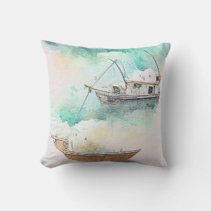 Fischerboot Landschaft Landschaft Landschaft Natur Kissen