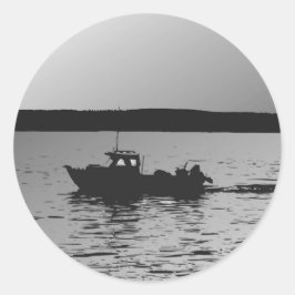 Fischerboot Runder Aufkleber