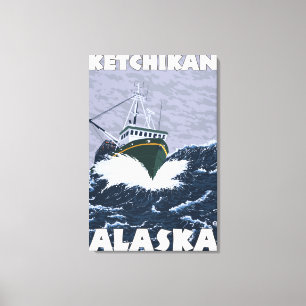 Fischerboot-Szene - Ketchikan, Alaska Leinwanddruck