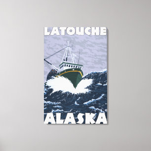 Fischerboot-Szene - Latouche, Alaska Leinwanddruck