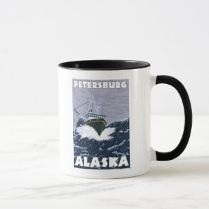 Fischerboot-Szene - Petersburg, Alaska Tasse