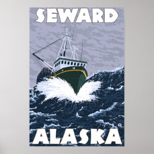 Fischerboot-Szene - Seward, Alaska Poster