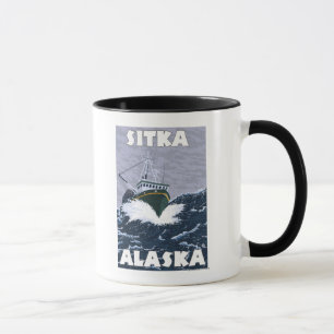 Fischerboot-Szene - Sitka, Alaska Tasse