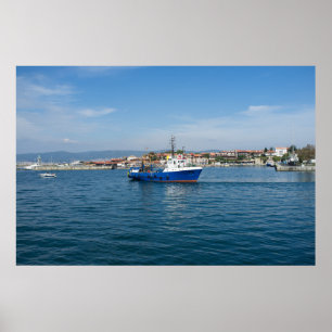 Fischerboot zum Meer Poster