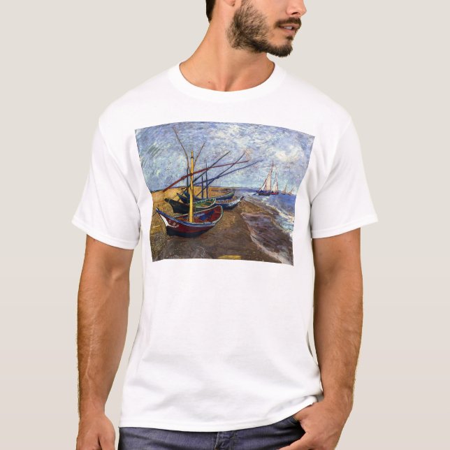 Fischerboote am Strand T-Shirt (Vorderseite)