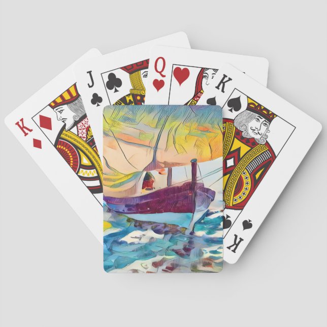 Fischerboote am Strand, Valencia Spielkarten (Rückseite)