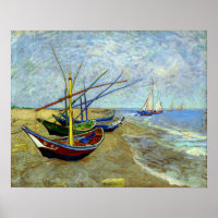 Fischerboote am Strand Vincent Van Gogh Print