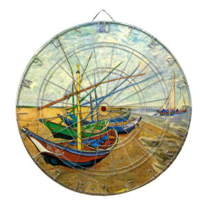 Fischerboote am Strand von Saintes-Maries (Van Gog Dartscheibe