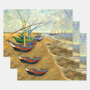Fischerboote am Strand von Saintes-Maries (Van Gog Geschenkpapier Set