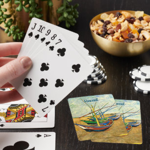 Fischerboote am Strand von Saintes-Maries (Van Gog Spielkarten