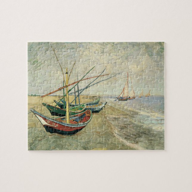 Fischerboote am Strand von Vincent van Gogh (Horizontal)