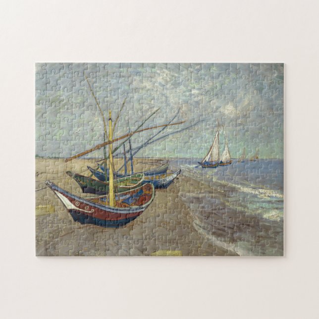Fischerboote am Strand von Vincent Van Gogh (Horizontal)