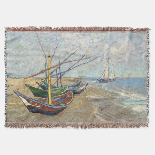 Fischerboote am Strand von Vincent Van Gogh Decke (Vorderseite)
