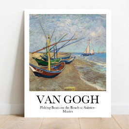Fischerboote am Strand von Vincent van Gogh Poster