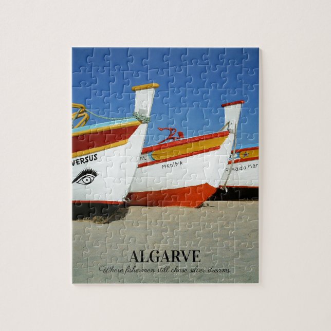 Fischerboote auf dem Foto der Algarve (Vertikal)
