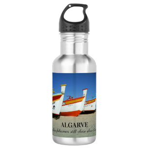 Fischerboote auf dem Foto der Algarve Edelstahlflasche