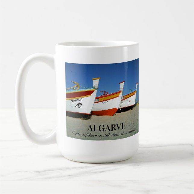 Fischerboote auf dem Foto der Algarve Kaffeetasse (Links)