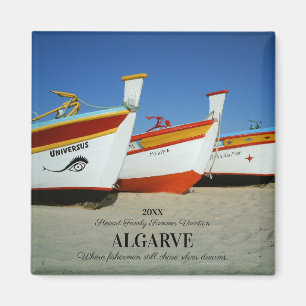 Fischerboote auf dem Foto der Algarve Magnet
