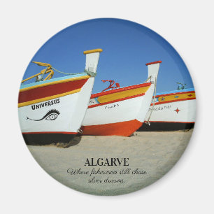 Fischerboote auf dem Foto der Algarve Magnet