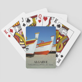 Fischerboote auf dem Foto der Algarve Spielkarten