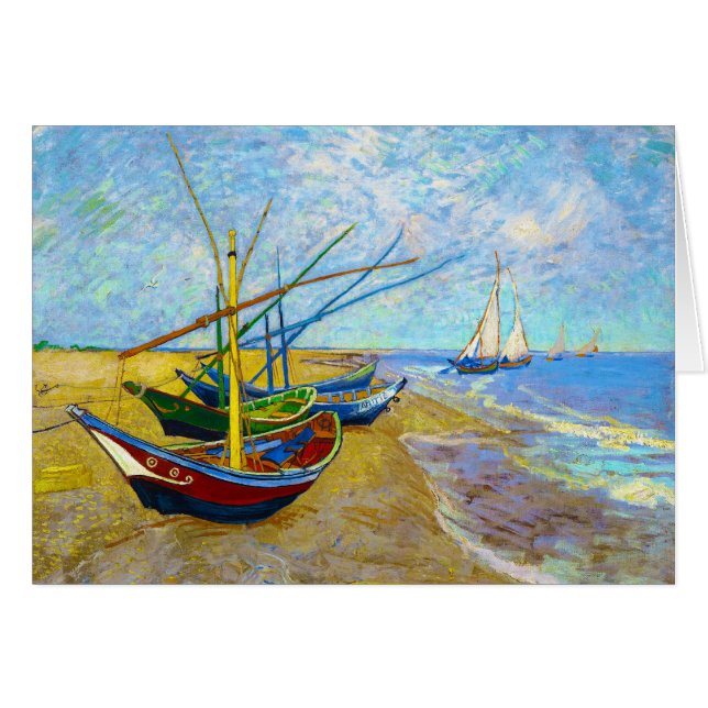 Fischerboote auf dem Strand durch Vincent van Gogh (Vorderseite (Horizontal))