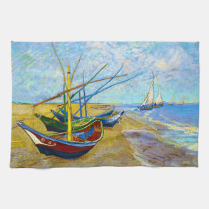 Fischerboote auf dem Strand durch Vincent van Gogh Geschirrtuch