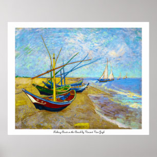 Fischerboote auf dem Strand durch Vincent van Gogh Poster