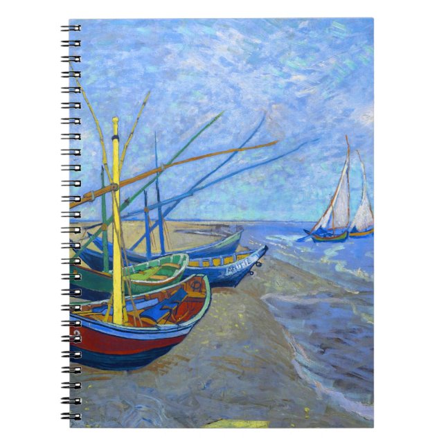 Fischerboote Beach Saintes-Maries Van Gogh Fine Notizblock (Vorderseite)
