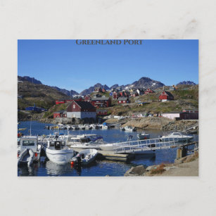 Fischerboote des grönländischen Hafens Postkarte