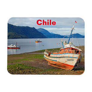 Fischerboote, Hornopiren, Chile Magnet