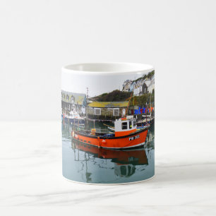 Fischerboote im Hafen von Mevagissey Kaffeetasse