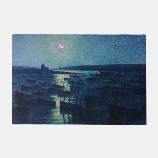 Fischerboote im Mondlicht (Camaret, Frankreich) Fußmatte (Vorderseite)