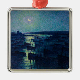 Fischerboote im Mondlicht (Camaret, Frankreich) Ornament Aus Metall