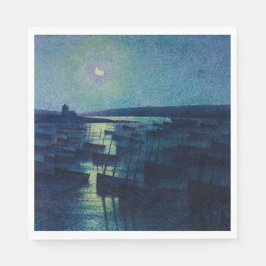 Fischerboote im Mondlicht (Camaret, Frankreich) Serviette