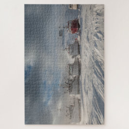 Fischerboote im Schnee