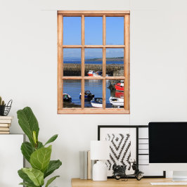 Fischerboote - Imitate-Fenstereffekt Poster