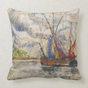 Fischerboote in La Rochelle, c.1919-21 Kissen