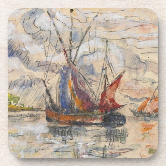 Fischerboote in La Rochelle, c.1919-21 Untersetzer (Vorderseite)