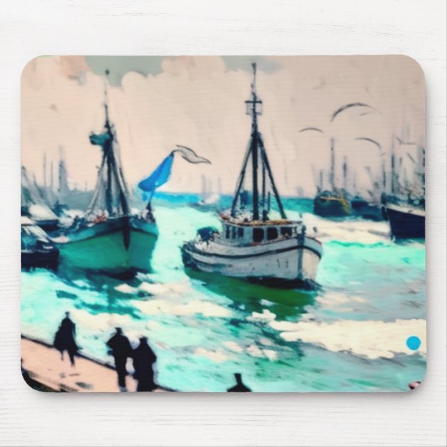 Fischerboote Mousepad (Vorne)